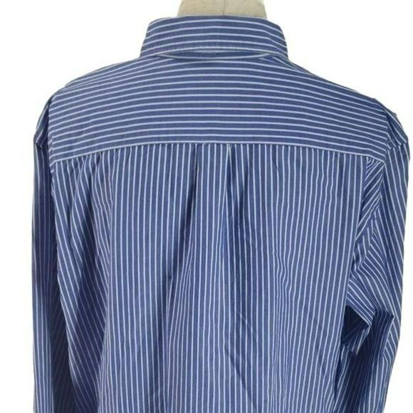 American Eagle Men's Classic Fit Blue Striped Button Down Business Shirt XL - Picture 3 of 7